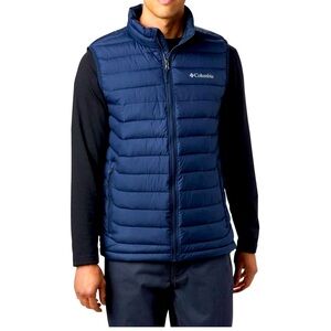 Columbia Powder Lite Omni-Heat Puffer Vest Men’s XLT Blue Zip Insulated Jacket